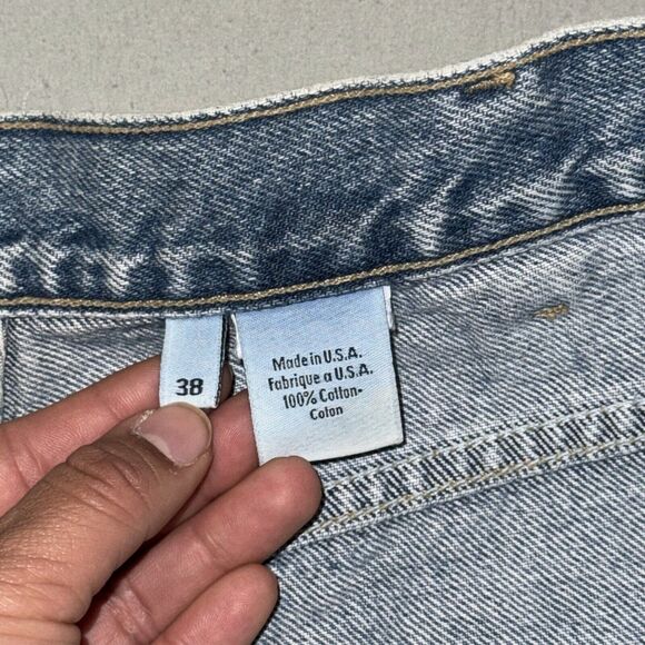 Calvin Klein Jeans Shorts 38 Men's Blue Denim 100% Cotton 5-Pockets Mid-Rise - Picture 5 of 9